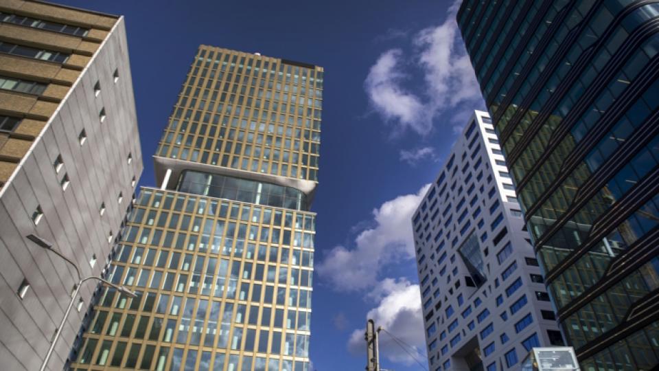 Kantorenlocatie van Lightrock in Utrecht: Central Park. Naast stadkantoor(wit) en World Trade Centre. Foto & Copyright: ANP/Hollandse Hoogte/Werry Crone