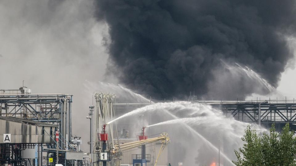 Explosie bij een fabriek van Basf, maandag 17 oktober