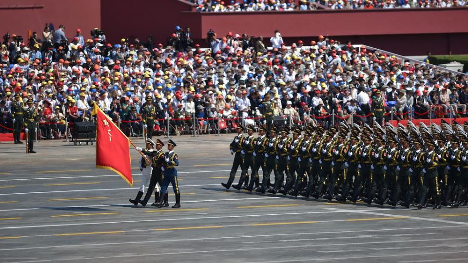 Militaire parade op Plein van de Hemelse Vrede