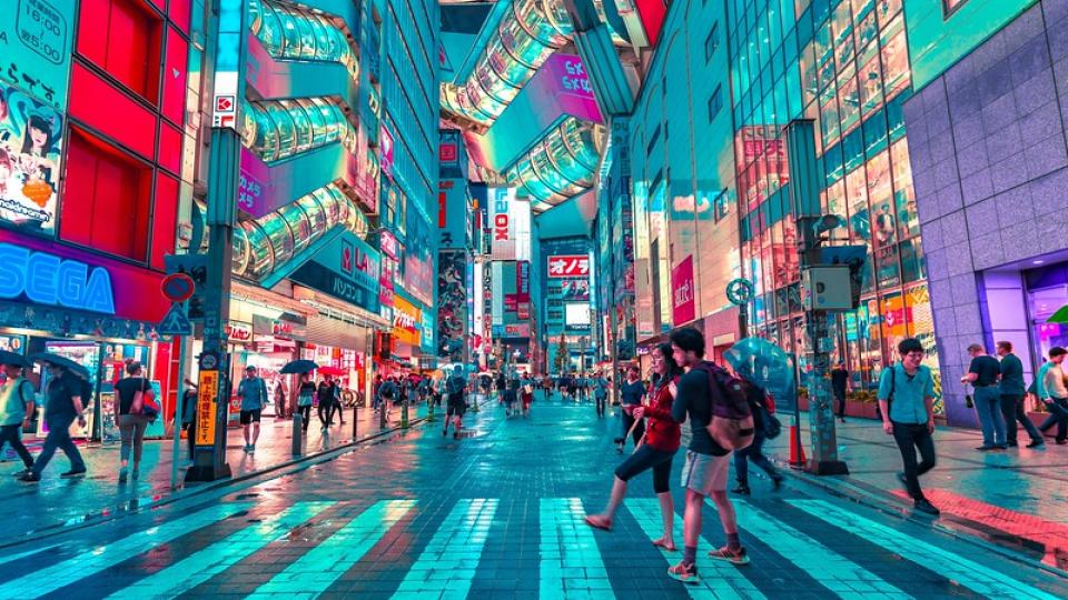 Straatbeeld Tokio, Japan 