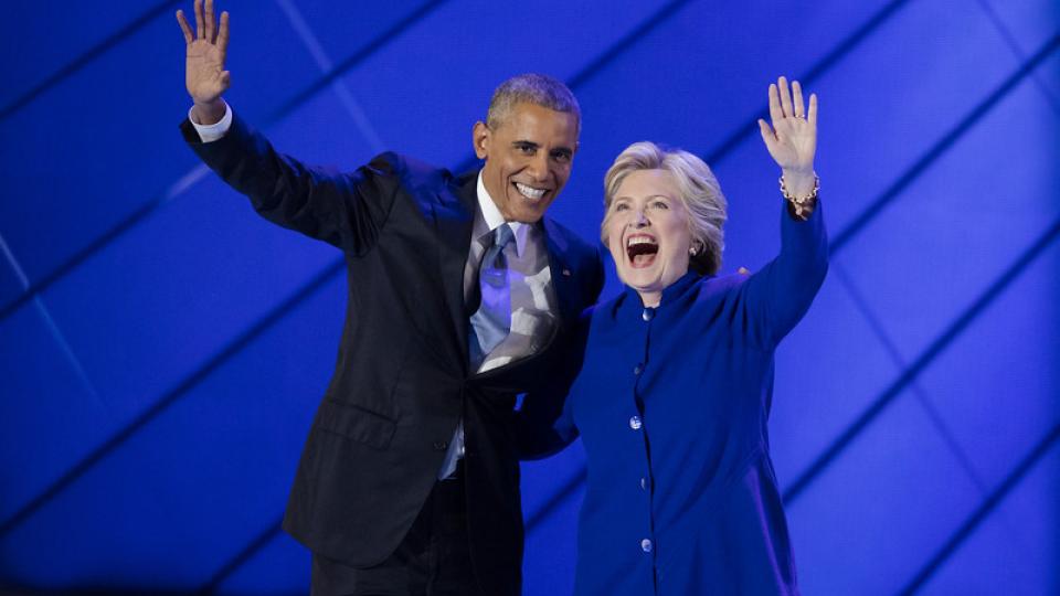 President Barack Obama en Hillary Clinton