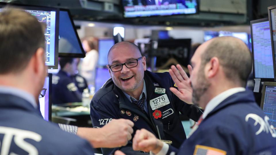 Uitgelaten stemming op Wall Street 