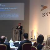 Nouriel Roubini tijdens BNY Mellon Congres 